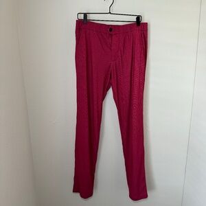 Greyson Pants Men's Red 32 x 32 Graphic Print Performance Golf Contemporary